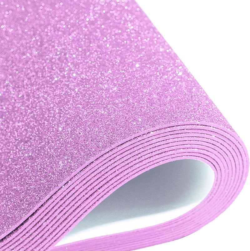 Mluchee 10 Sheets Glitter Cardstock Paper for New Year Thanksgiving Christmas Fall Decorations, Self-adhesive Backs Paper 30 X 20cm A4 Paper for Card DIY Scrapbook (Light Purple) - Image 1
